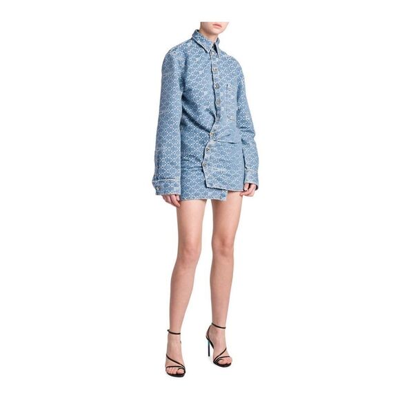Off-White Monogram Twist Long Sleeve Denim Minidress size 40/ US size 6 - Picture 2 of 16